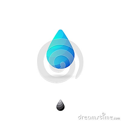 Drop icon, UI. Water drop emblem. Web icon. Clear water and clean environment symbol. Vector Illustration