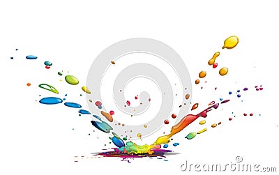 Drop Ink Color Paint, water drops with color splash, paint splatter, beautiful, circle Stock Photo