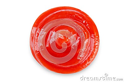 Drop of ketchup sauce on a white background Stock Photo