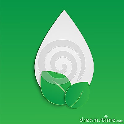 Drop and the leaves Vector Illustration