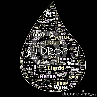 Drop Of Liquid Water Word Abstract Background Illustration Stock Photo