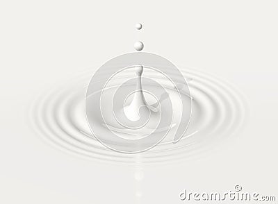 Drop of milk and ripple Cartoon Illustration