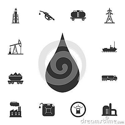 Drop of oil icon. Simple element illustration. Drop of oil symbol design from Petrol collection set. Can be used for web and mobil Cartoon Illustration