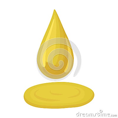 A drop of olive oil.Olives single icon in cartoon style vector symbol stock illustration web. Vector Illustration