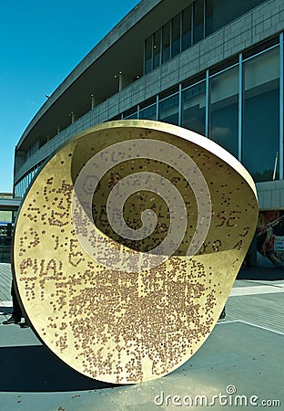 Drop, Outsize Coin Installation Southbank. Editorial Stock Photo