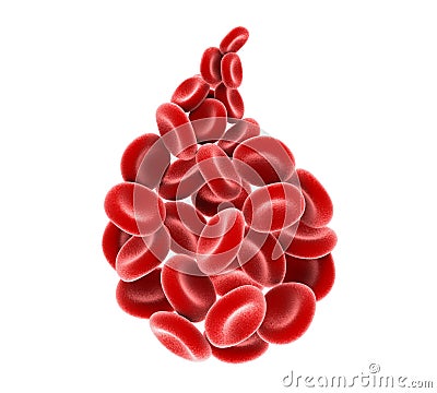Drop of Red Blood Cells Isolated Stock Photo