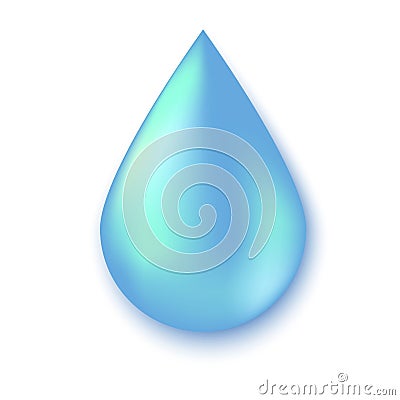 Drop of water. Blue raindrop. Liquid icon. Illustration of purity. Vector icon. Vector Illustration