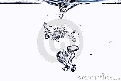 A drop of water close on a white Stock Photo