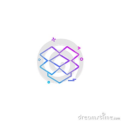 Dropbox icon design vector Vector Illustration