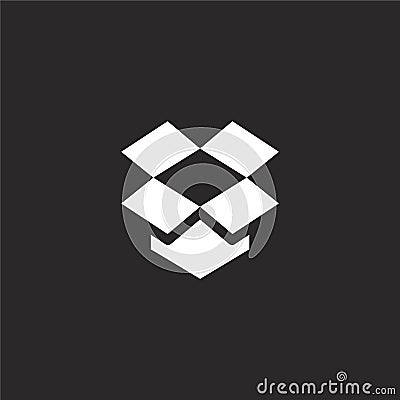 dropbox icon. Filled dropbox icon for website design and mobile, app development. dropbox icon from filled social collection Vector Illustration