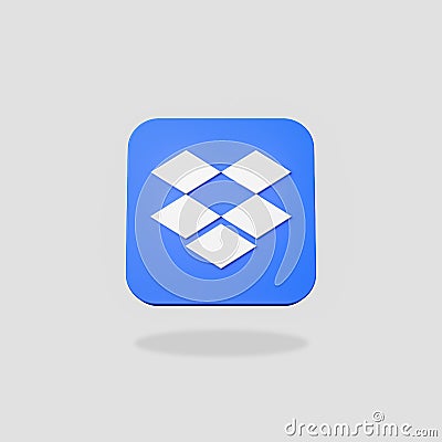 Dropbox Logo on Flat Gray Background Editorial Stock Photo