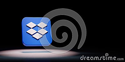 Dropbox Logo Spotlighted on Black Background Editorial Stock Photo