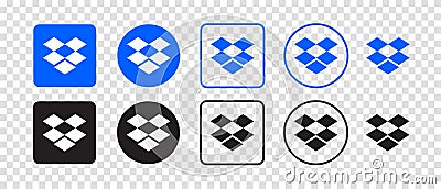 Dropbox vector logo icon set. Vector illustration Vector Illustration