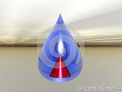 Droplet with pyramid Stock Photo