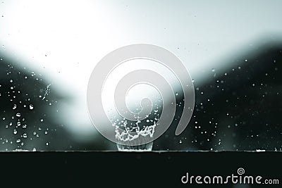 Droplet water shape splash of rain Stock Photo