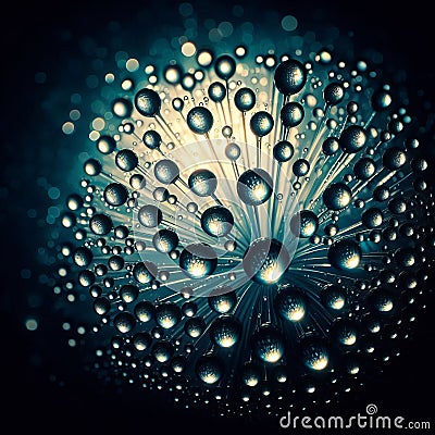 Droplets illuminated from behind Creating a backlit effect highl Stock Photo