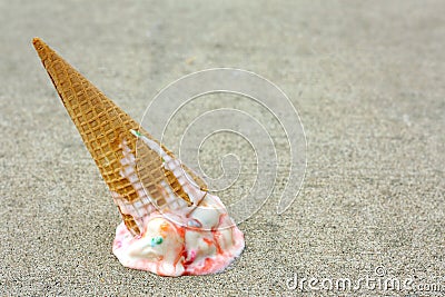 Dropped Ice Cream Cone Stock Photo