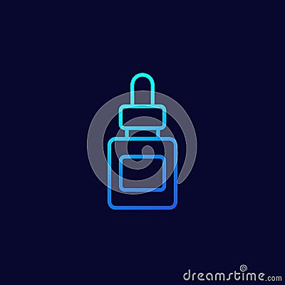 dropper bottle icon, linear vector Vector Illustration