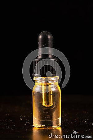 Dropper with CBD oil, cannabis live resin extraction isolated Stock Photo