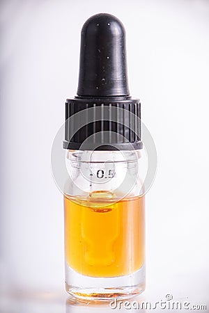 Dropper with CBD oil, cannabis live resin extraction isolated Stock Photo