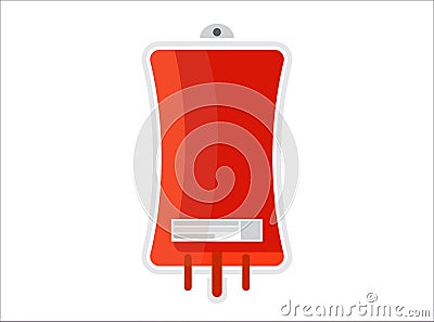 Dropper isolated. Blood donation . Isolated illustration in flat style. Vector Cartoon Illustration