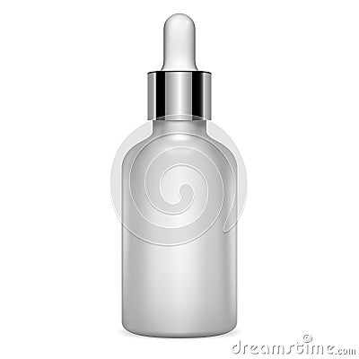 Dropper Serum Bottle. Essential Vial 3d Mockup Vector Illustration