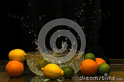 Dropping fruits Stock Photo