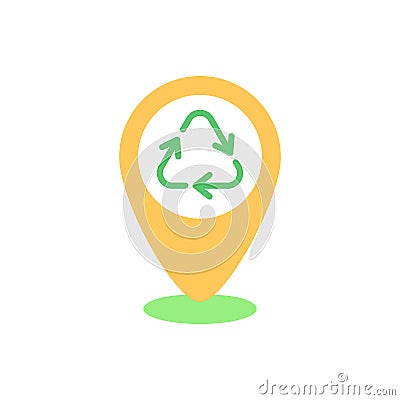 Dropping off locations vector flat color icon Vector Illustration