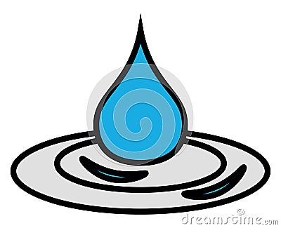 Dropping water drop, icon Vector Illustration