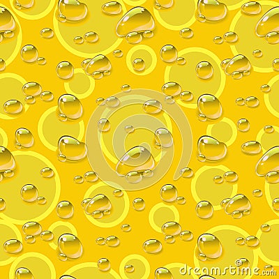 Drops on beer background. Oktoberfest design. Seamless pattern. Vector Illustration