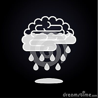 Drops falling from brain Vector Illustration