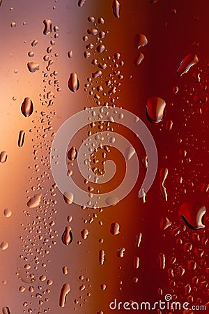 Drops on the glass rain red background Stock Photo