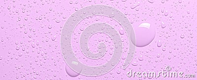 Drops of micellar water or cosmetic tonic on a pink background. Close-up, macro photography Stock Photo