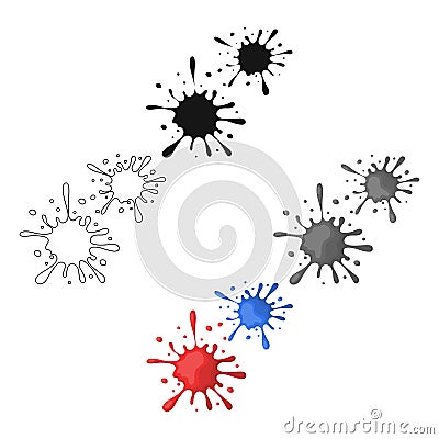 Drops, spray paint.Paintball single icon in cartoon,black style vector symbol stock illustration web. Vector Illustration