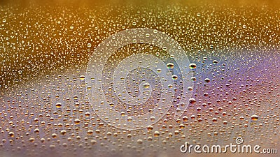 Drops of water. Abstract gradient background. Colored drop texture. Rainbow gradient. Heavily textured image. Shallow depth of Stock Photo