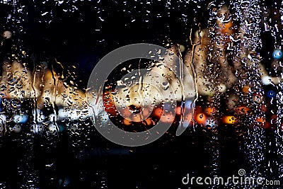 Drops of water on glass Stock Photo