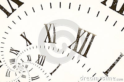 Droste effect background with infinite clock spiral. Abstract design for concepts related to time Stock Photo