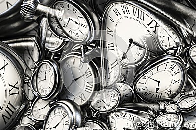 Droste effect background with infinite clock spiral. Abstract design for concepts related to time Stock Photo