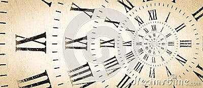 Droste effect background with infinite clock spiral. Abstract design for concepts related to time Stock Photo