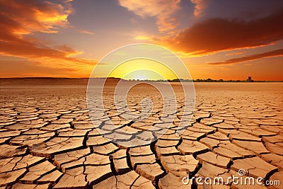 Drought arid earth dry orange hot crack desert sky ground Stock Photo