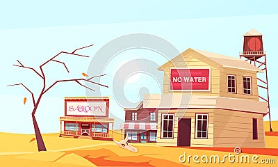 Drought State Flat Composition Vector Illustration