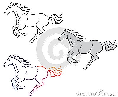 Drowing of hourse Vector Illustration