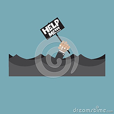 Drowned People are Asking For Help Vector Vector Illustration