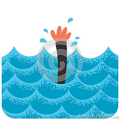 Drowning 2 Vector Illustration