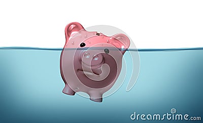 Drowning in debt Stock Photo