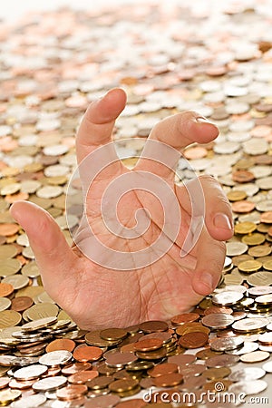 Drowning in debt concept Stock Photo