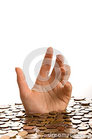 Drowning in debt concept Stock Photo