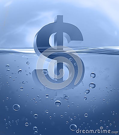 Drowning in debt Stock Photo