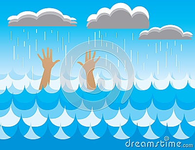 Drowning Person Stock Photo