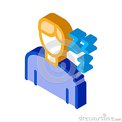 Drowsiness Man isometric icon vector illustration Vector Illustration